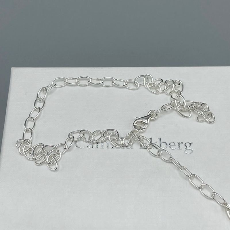 tunn vristlänk i oval silverkedja (3,5 mm) med stämpelplatta