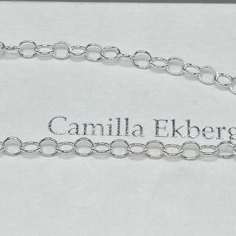 Tunn vristlänk i rund silverkedja (4,0 mm) med stämpelplatta