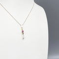 Silverhalsband totem - cerise/silverkula