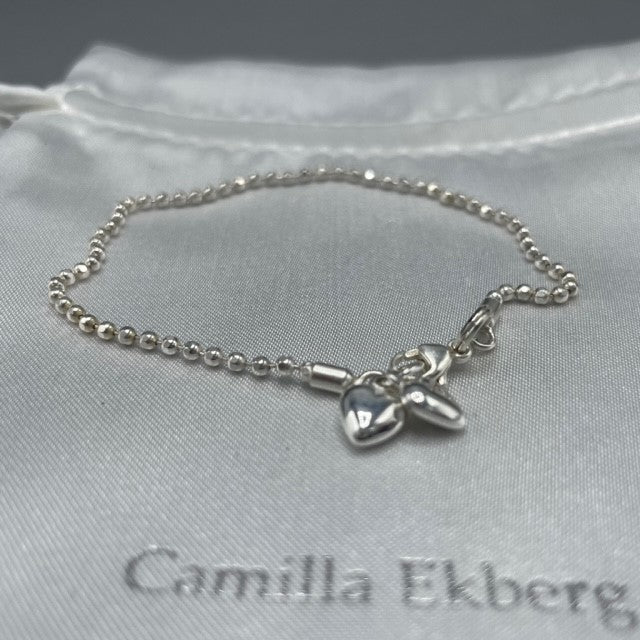 Facetterad kulkedja med silverhjärtan
