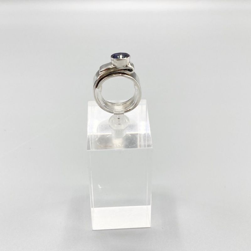 Silverring omlott med mystisk topas