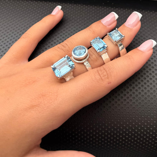 Azure Halo Ring – Silverring med snurrbar detalj