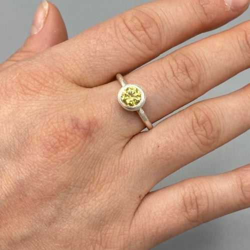 matt silverring - gul