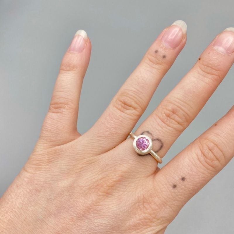 Matt silverring - rosa