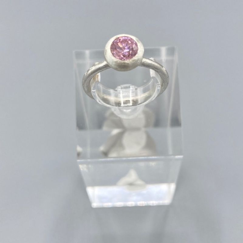 Matt silverring - rosa