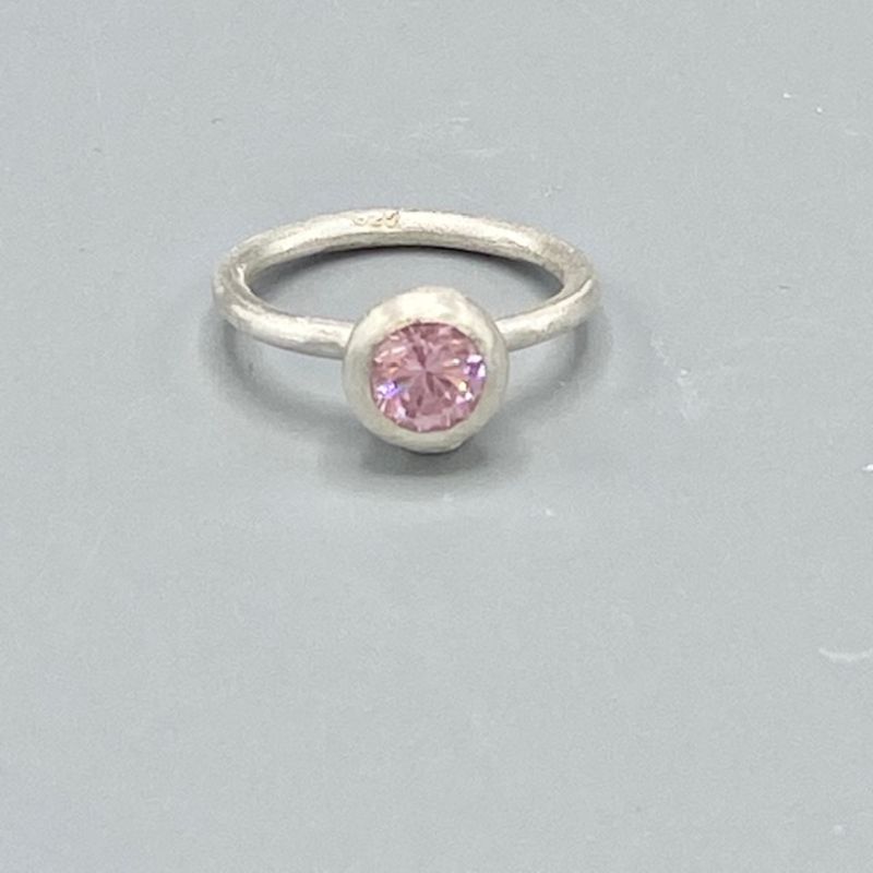 Matt silverring - rosa