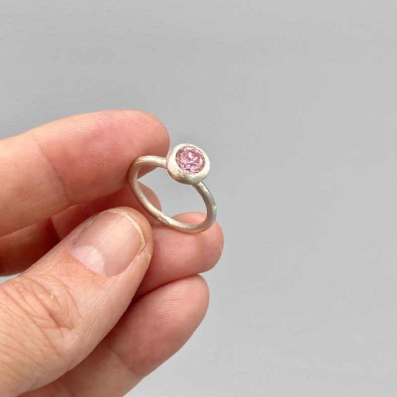 Matt silverring - rosa