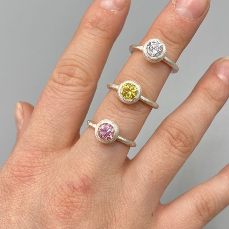 matt silverring - gul