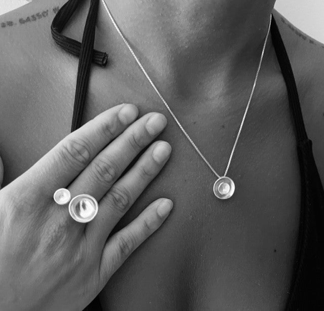 Handgjort Silverset Skålig – Matterat & Blankt 925 Sterlingsilver.