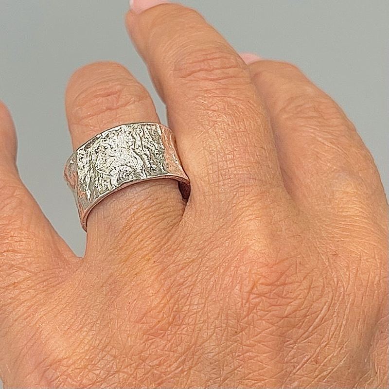 smält maffig silverring