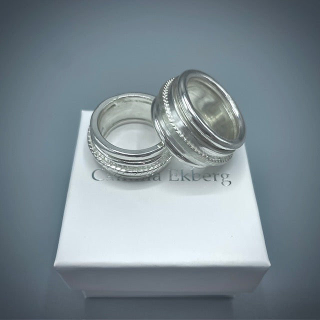 Fidgetspinner Silverring – Handgjord Antistressring i Sterlingsilver